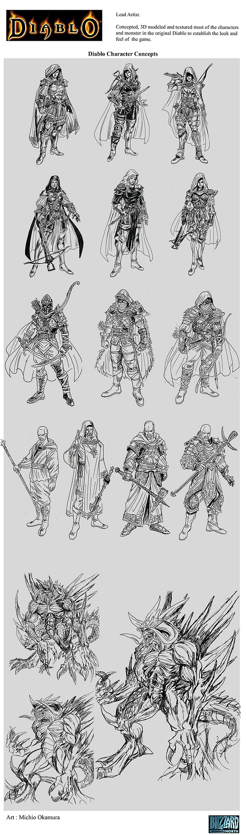 Diablo 1 Unseen Art by Michio Okamura. Diablo Character Concepts. Diablo 1 Unseen Art by Michio Okamura. Diablo Character Concepts.